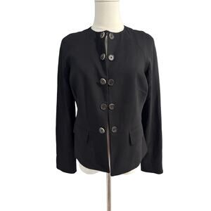 Brooks Brothers Black Fleece Loro Piana Wool Silk Collarless Jacket Sz 4
